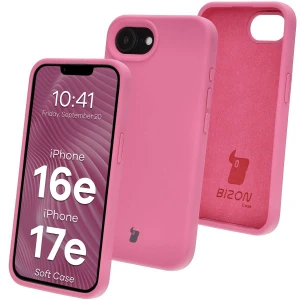 Silikonowe etui Bizon Soft Case do iPhone 17e / 16e, fuksja