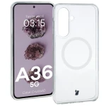 Etui z pierścieniem magnetycznym Bizon Case CrystalO do Galaxy A36 5G, przezroczyste