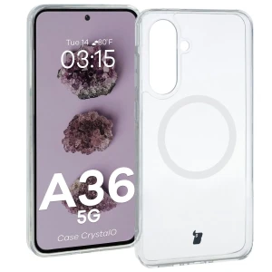 Etui z pierścieniem magnetycznym Bizon Case CrystalO do Galaxy A36 5G, przezroczyste