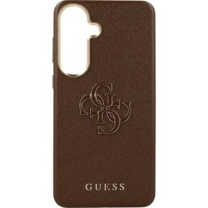Etui Guess Saffiano Full Wrapped do Galaxy S26 Plus, brązowe Big Logo Guess