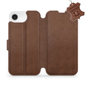 Etui z naturalnej skóry do iPhone 17e, Mobiwear Leather, brązowe