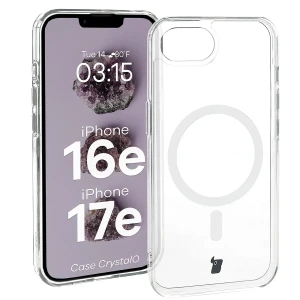 Etui z pierścieniem magnetycznym Bizon Case CrystalO do iPhone 17e / 16e, przezroczyste