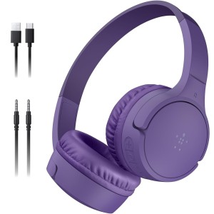 Słuchawki nauszne bezprzewodowe z mikrofonem Belkin SoundForm Mini dla dzieci, fioletowe