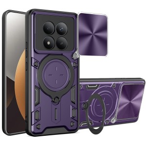 Etui z zaślepką na aparat Techsuit CamGuard Pro do Xiaomi Redmi Note 15 Pro Plus 5G / POCO M8 Pro 5G, fioletowo-czarne