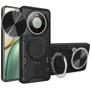 Etui z zaślepką na aparat Techsuit CamGuard Pro do Honor Magic8 Lite, czarne