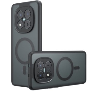 Etui Techsuit PureFrost MagSafe do Xiaomi Redmi Note 15 Pro 5G, przydymione z czarną ramką