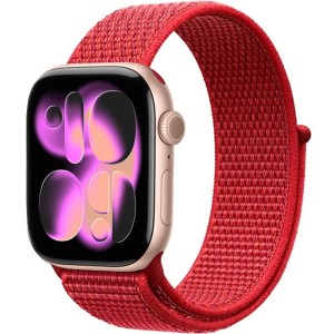 Pasek Crong Nylon do Apple Watch 42/41/40/38 mm, czerwony