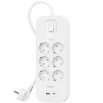 Listwa antyprzepięciowa do 650J Belkin SRB002VF2M-V2, 6x AC EU Schuko, 1x USB-C PD, 1x USB-A, biała