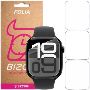 Folia ochronna na ekran zegarka Bizon Watch Film HydroFlex do Apple Watch 11 / 10 46 mm, 3 sztuki