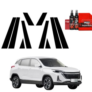 10w1 Czarna folia Grizz Protector na słupki do BAIC BEIJING 3 (2023-2026)