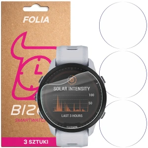 Folia ochronna na ekran zegarka Bizon Watch Film HydroFlex do Garmin Forerunner 955, 3 sztuki