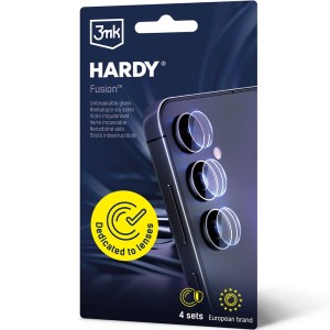 4x Szkło hybrydowe na soczewki aparatu, 3mk Hardy Fusion Lens Protection do Galaxy S24 Plus