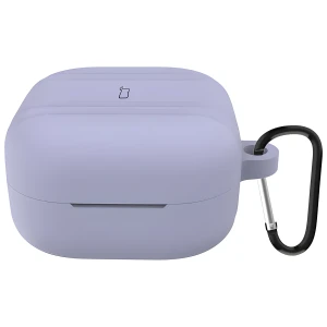 Silikonowe etui z karabińczykiem Bizon Case Headphone Silicone do Galaxy Buds 4 / 4 Pro, szare