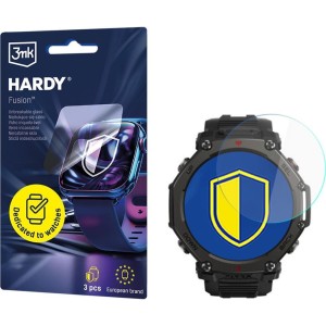 Szkło hybrydowe na smartwatch, 3mk Hardy Fusion do Amazfit T-Rex 3 Pro 44 mm, 3 sztuki