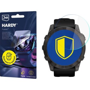 Szkło hybrydowe na smartwatch, 3mk Hardy Fusion do Garmin Fenix 7, 3 sztuki