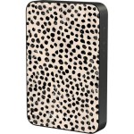 Powerbank indukcyjny Burga Magnetic Gunmetal Almond Latte, magnetyczny do MagSafe, Qi, USB-C, PD, 20W, 5000mAh + kabel USB-C, beżowy z czarnymi kropkami