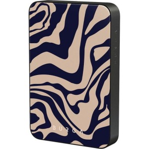 Powerbank indukcyjny Burga Magnetic Gunmetal Vigilant, magnetyczny do MagSafe, Qi, USB-C, PD, 20W, 5000mAh + kabel USB-C, beżowo-granatowy