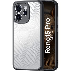 Etui Dux Ducis AIMO do OPPO Reno 15 Pro, przezroczyste z czarną ramką