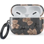 Etui Burga BFF do AirPods Pro 3, szare z pluszowymi misiami