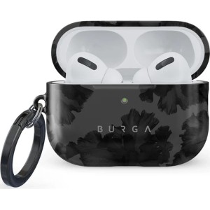 Etui Burga Nocturnal do AirPods Pro 3, czarne z kwiecistym wzorem