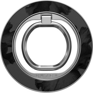 Magnetyczny ring / uchwyt na telefon / na palec / stojak Burga Magnetic Ring Holder,  czarne z motywem kwiatowym