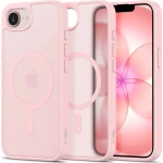 Etui Tech-Protect BasicMag do iPhone 17e / 16e do MagSafe, matowe przydymione z różową ramką