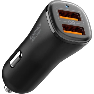 OUTLET: Ładowarka samochodowa Spigen Essential EV302 QC 3.0 18W USB-A +12W USB-A, czarna