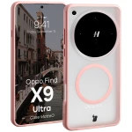 Etui z pierścieniem magnetycznym Bizon Case MatteO do Oppo Find X9 Ultra, przydymione-jasnoróżowe