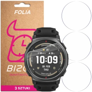 Folia ochronna na ekran zegarka Bizon Watch Film HydroFlex do Amazfit T-Rex 3 Pro 44 mm, 3 sztuki