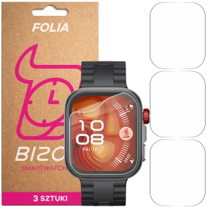 Folia ochronna na ekran zegarka Bizon Watch Film HydroFlex do Huawei Watch Fit 4 Pro, 3 sztuki