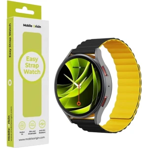 Pasek magnetyczny, silikonowy Mobile Origin Easy Strap Magnetic Watch do smartwatcha, Quick Release 20mm, czarno-żółty