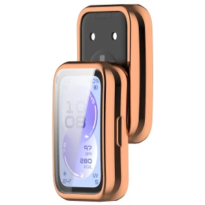 Etui z osłoną ekranu Bizon Case Watch Felipe do Huawei Band 11, różowozłote