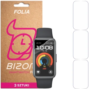 Folia ochronna na ekran zegarka Bizon Watch Film HydroFlex do Huawei Band 9, 3 sztuki