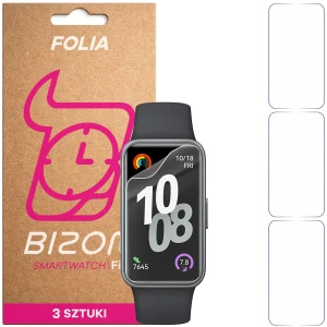 Folia ochronna na ekran zegarka Bizon Watch Film HydroFlex do Huawei Band 10, 3 sztuki