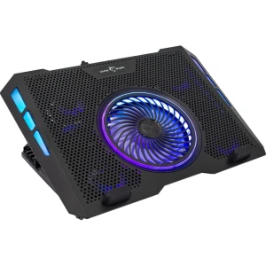 Podstawka chłodząca do laptopa do 17,3”, White Shark AURORA RGB z regulacją kąta, 5 wentylatorów, hub USB, czarna