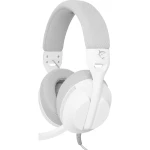 Słuchawki nauszne przewodowe gamingowe White Shark PARROT, 3.5 mm Jack, mikrofon, biało-szare