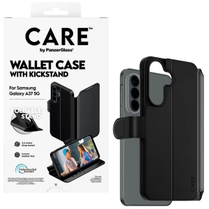 Etui z klapką Care by PanzerGlass Wallet Case with Kickstand do Galaxy A37 5G, czarne