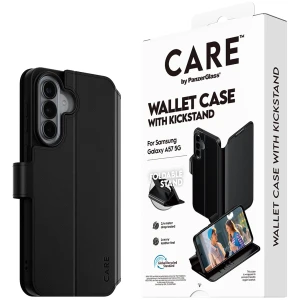 Etui z klapką Care by PanzerGlass Wallet Case with Kickstand do Galaxy A57 5G, czarne