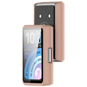 Etui ze szkłem do zegarka Bizon Case Watch Adamo do Huawei Band 11 Pro, różowe