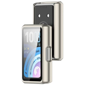 Etui ze szkłem do zegarka Bizon Case Watch Adamo do Huawei Band 11 Pro, szampańskie