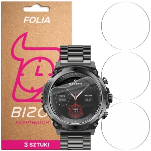 Folia ochronna na ekran zegarka Bizon Watch Film HydroFlex do Garett Atom, 3 sztuki