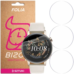Folia ochronna na ekran zegarka Bizon Watch Film HydroFlex do Huawei Watch GT 3 42 mm, 3 sztuki