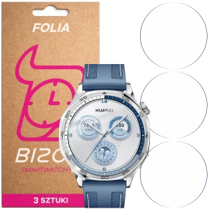 Folia ochronna na ekran zegarka Bizon Watch Film HydroFlex do Huawei Watch GT 5 46 mm, 3 sztuki