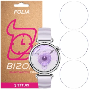 Folia ochronna na ekran zegarka Bizon Watch Film HydroFlex do Huawei Watch GT6 41 mm, 3 sztuki