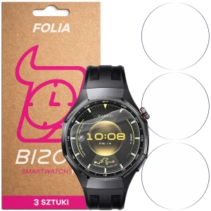 Folia ochronna na ekran zegarka Bizon Watch Film HydroFlex do Huawei Watch GT6 Pro 46 mm, 3 sztuki