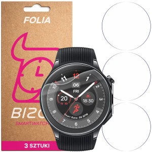 Folia ochronna na ekran zegarka Bizon Watch Film HydroFlex do OnePlus Watch 2, 3 sztuki