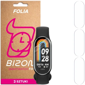 Folia ochronna na ekran zegarka Bizon Watch Film HydroFlex do Xiaomi Smart Band 8, 3 sztuki