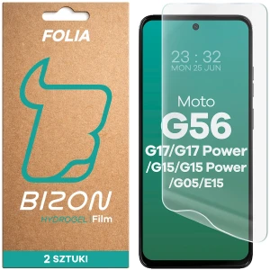 Folia hydrożelowa na ekran Bizon Film Hydrogel Front Duo do Motorola Moto G56/G17/G17 Power/G15/G15 Power/G05/E15, 2 sztuki