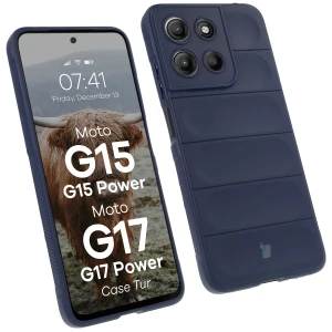 Pancerne etui Bizon Case Tur do Motorola Moto G17 / G17 Power / G15 / G15 Power, granatowe