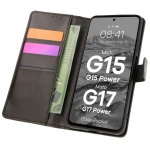 Etui z klapką Bizon Case Pocket do Motorola Moto G17 / G17 Power / G15 / G15 Power / G05, czarne